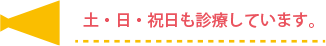 土・日・祝日も診療しています。